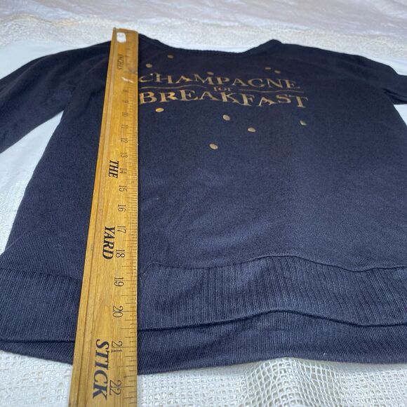 AMBRIELLE Sleepwear Shirt Long Sleeve Graphic Loungewear Womens S Black Gold - Picture 5 of 9